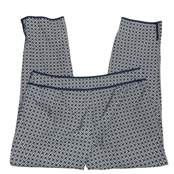 Talbots Pants Size 10 Petite Blue Geometric Signature Ankle Length Stretch - Picture 4 of 10